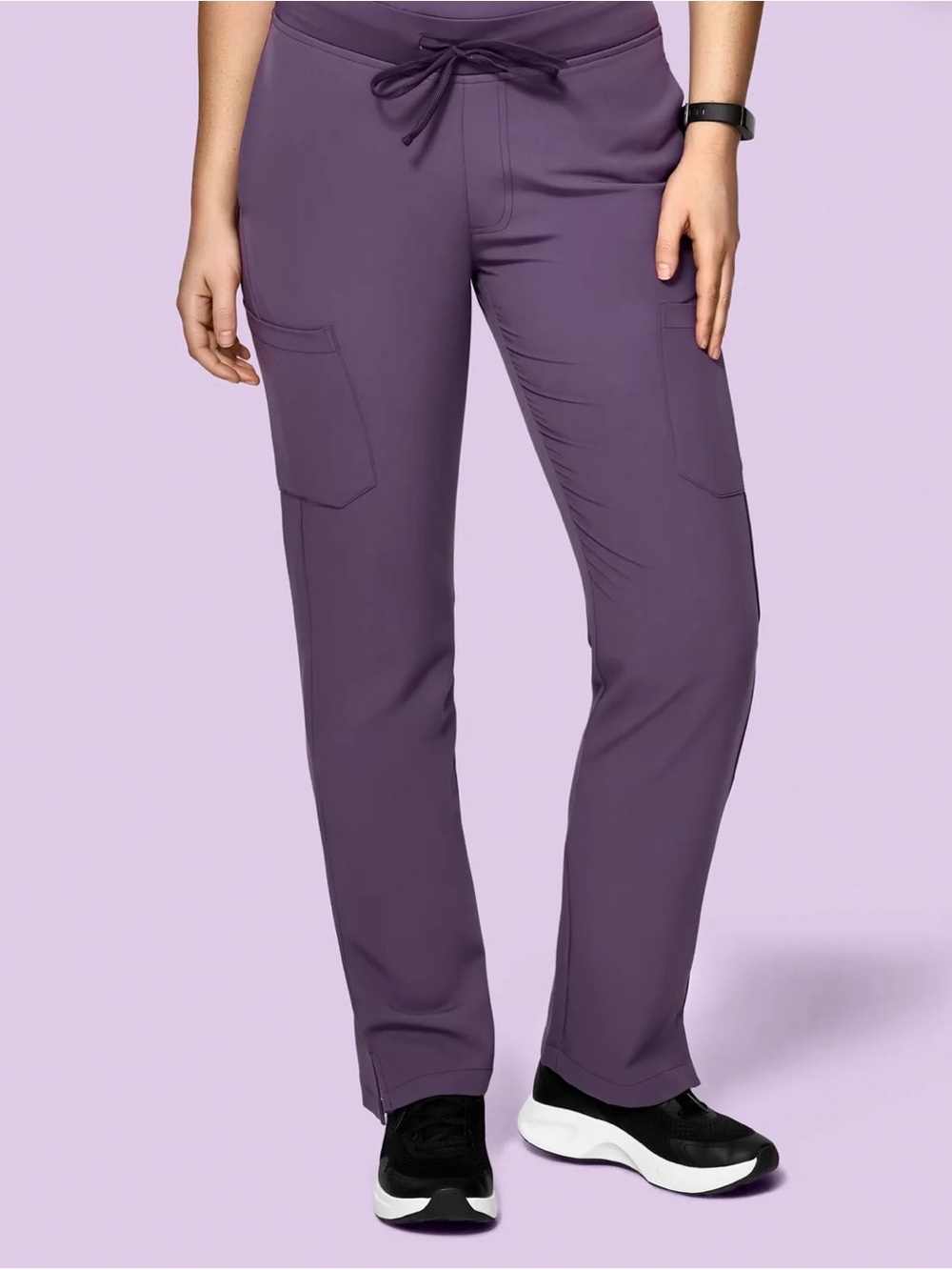 Women’s Mandala Dark Purple Cargo Scrub Nurse Medical Pants XL